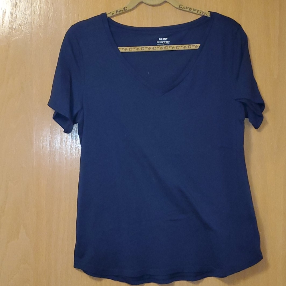 Navy Blue V-Neck Tee